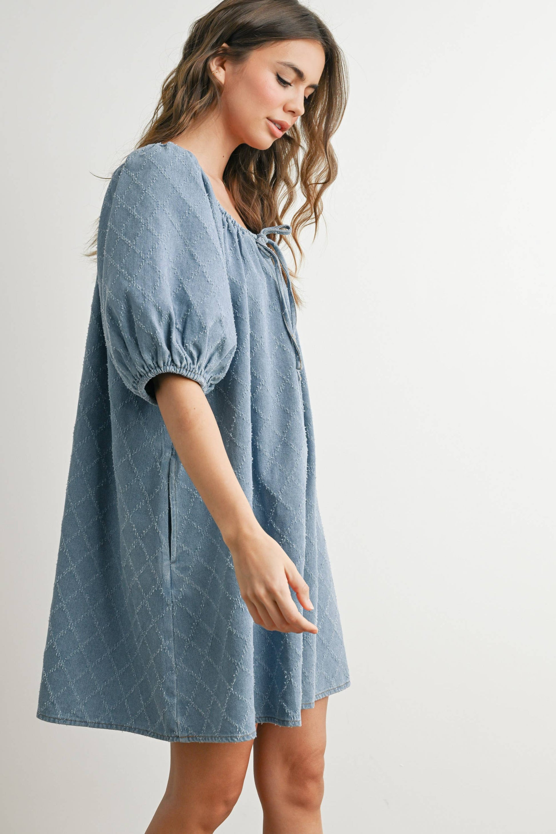 Ally Puff Sleeve Mini Dress M