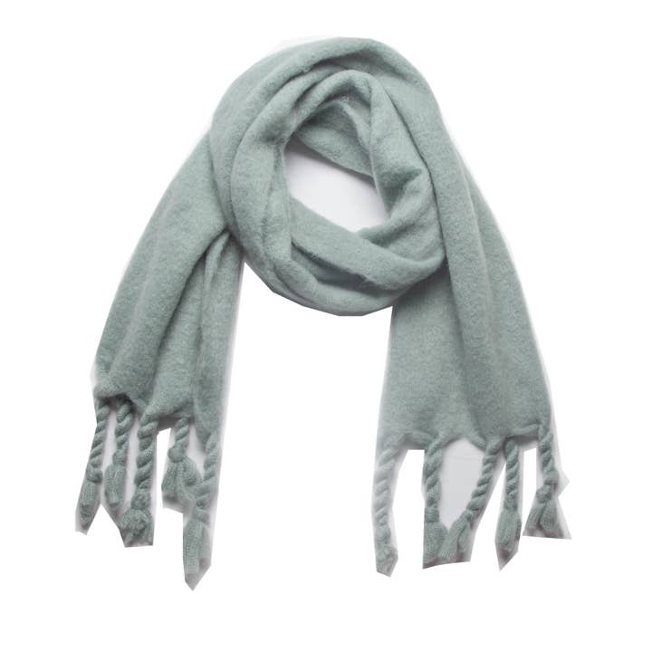 Solid Chunky Blanket Scarf - Light Sage