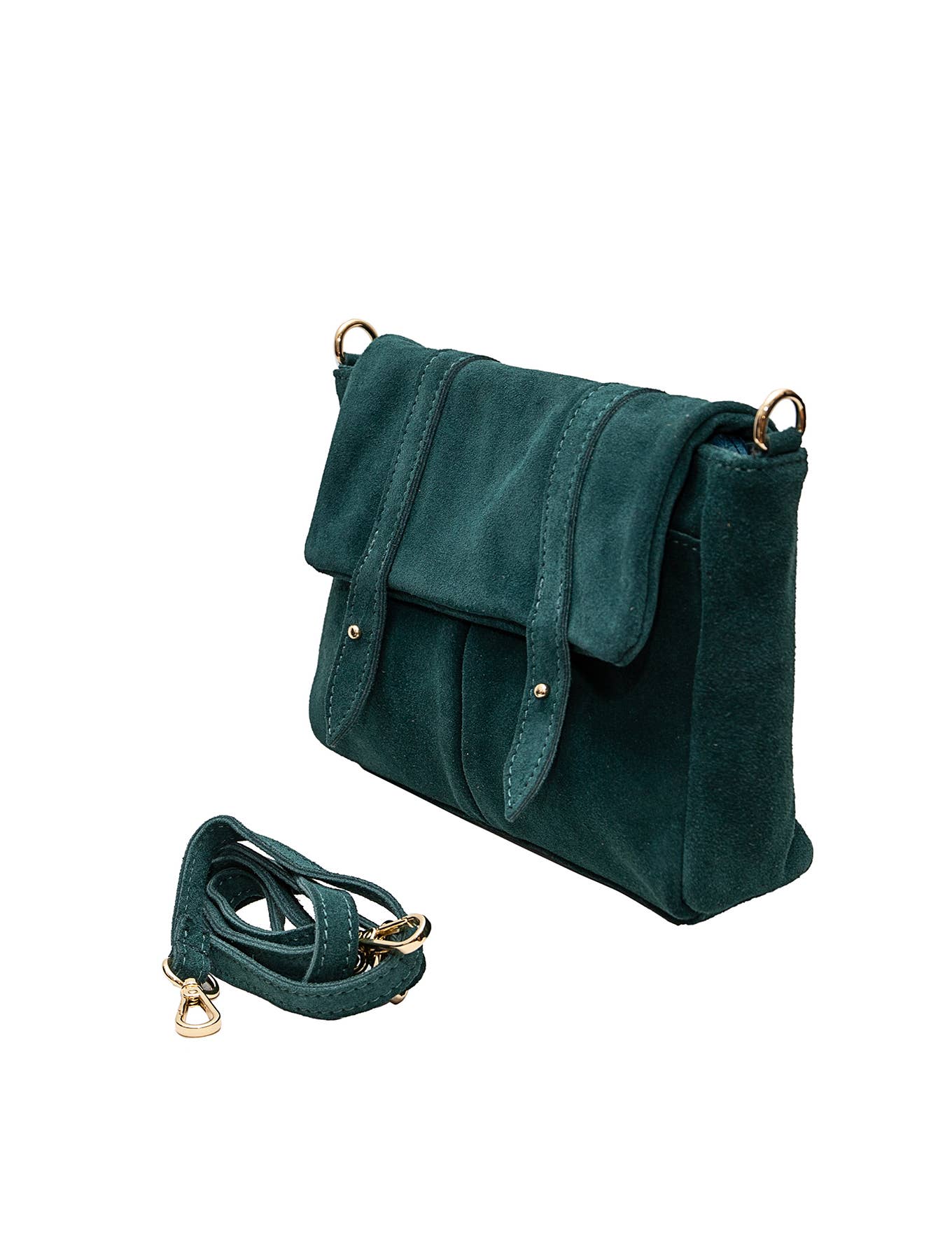 Everyday Suede Leather Satchel - Peacock