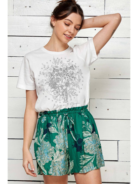 Bloom with Grace Floral Print Tee