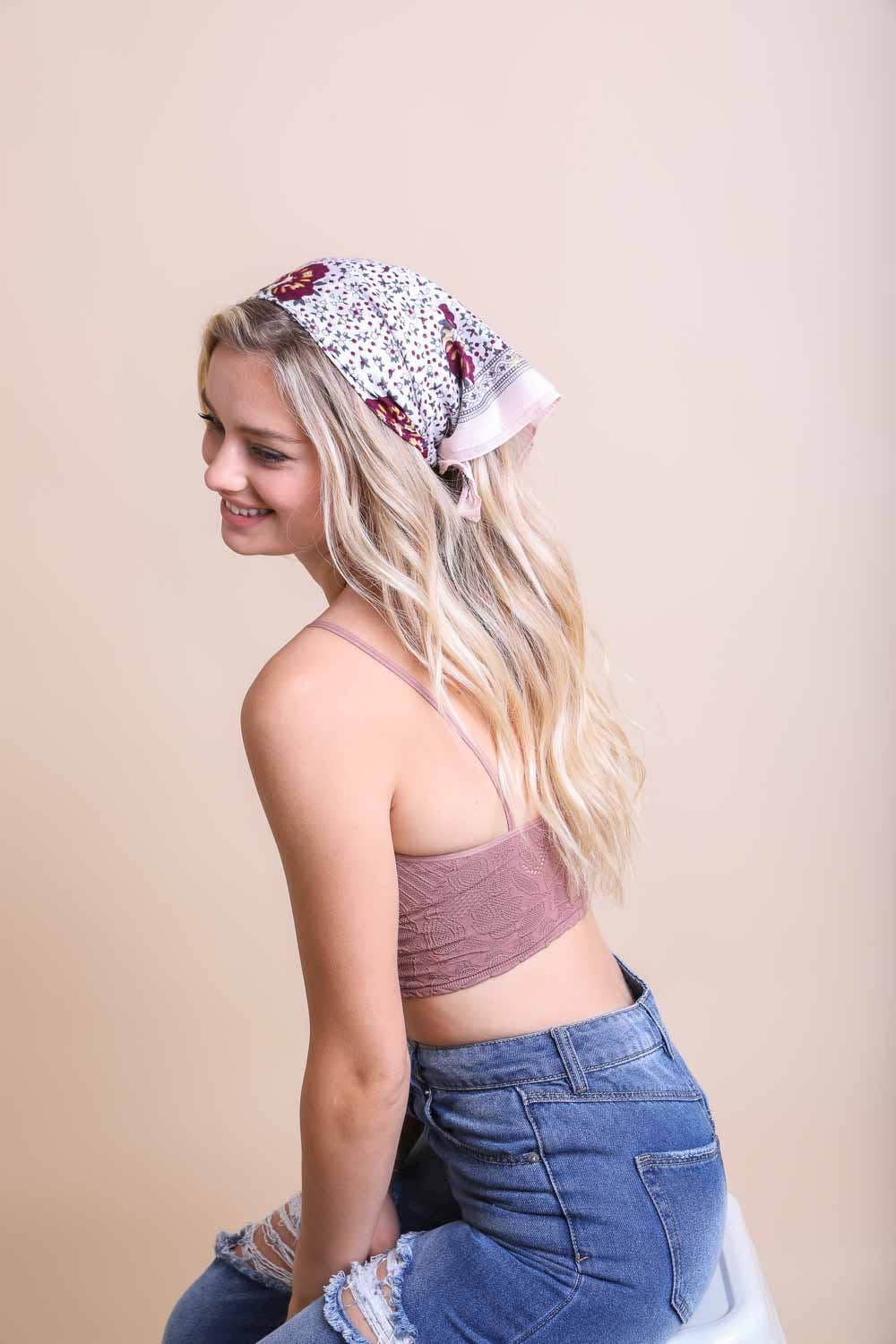 Orchid Floral Print Bandana