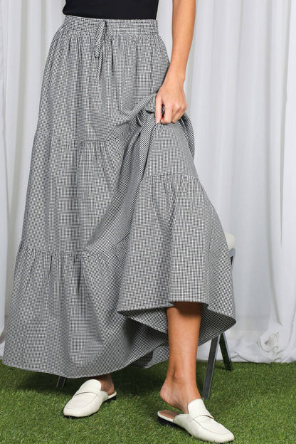 Gatherings Cotton Gingham Maxi Skirt