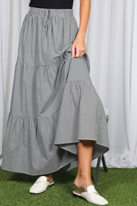 Gatherings Cotton Gingham Maxi Skirt