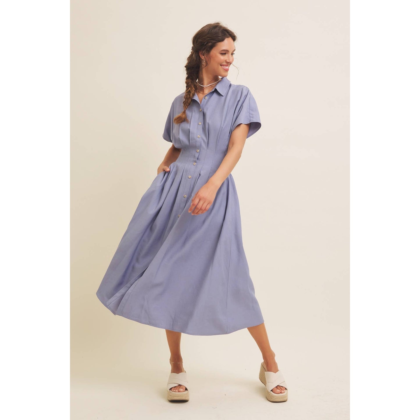 Annabelle Pleated Midi Dress