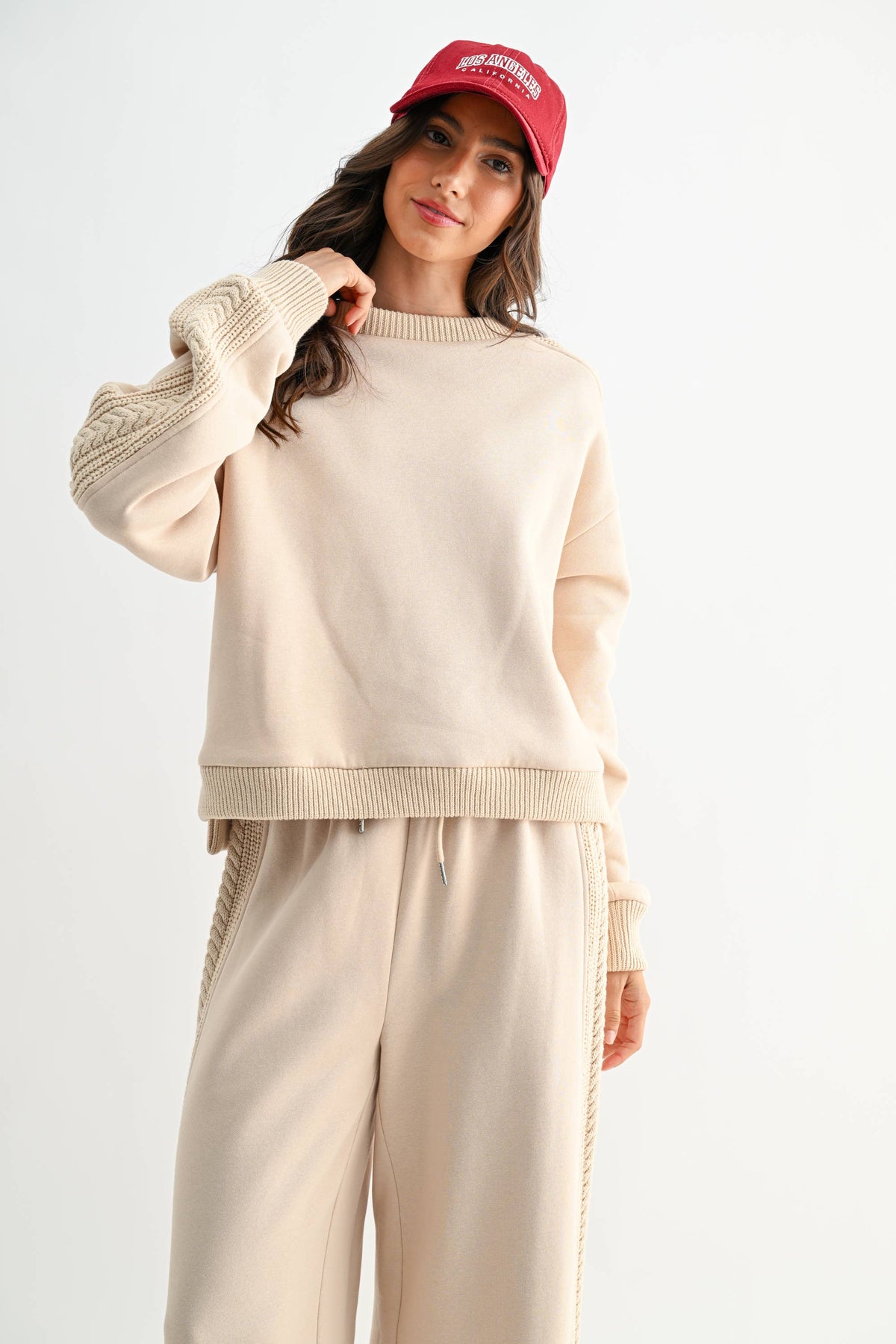 First Glance Cable Knit Lounge Set
