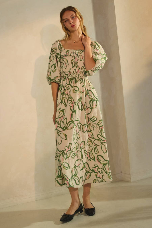 Garden Imprints Midi Dress