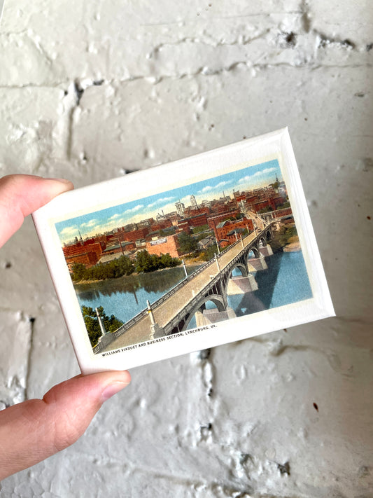 Downtown Lynchburg Bridge Vintage Magnet