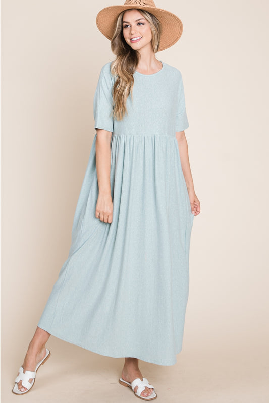 Feelin' Breezy T-Shirt Maxi Dress - Mint