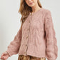 Dusty Rose Cable Cardigan