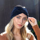 Velvet Twisted Headband/Earwarmer - Black