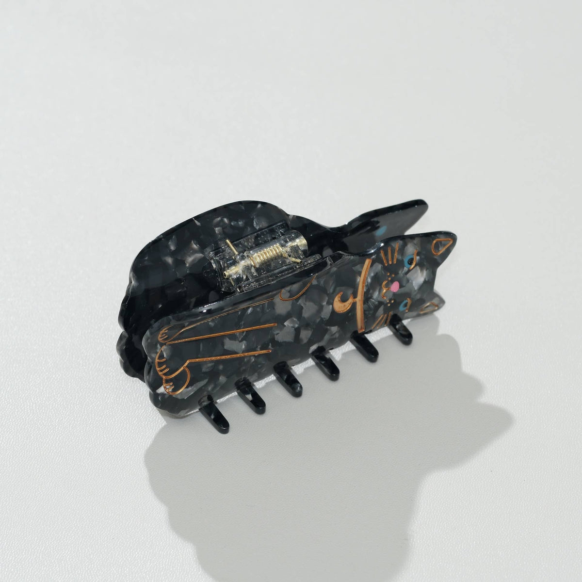Black Cat Moon Claw Clip