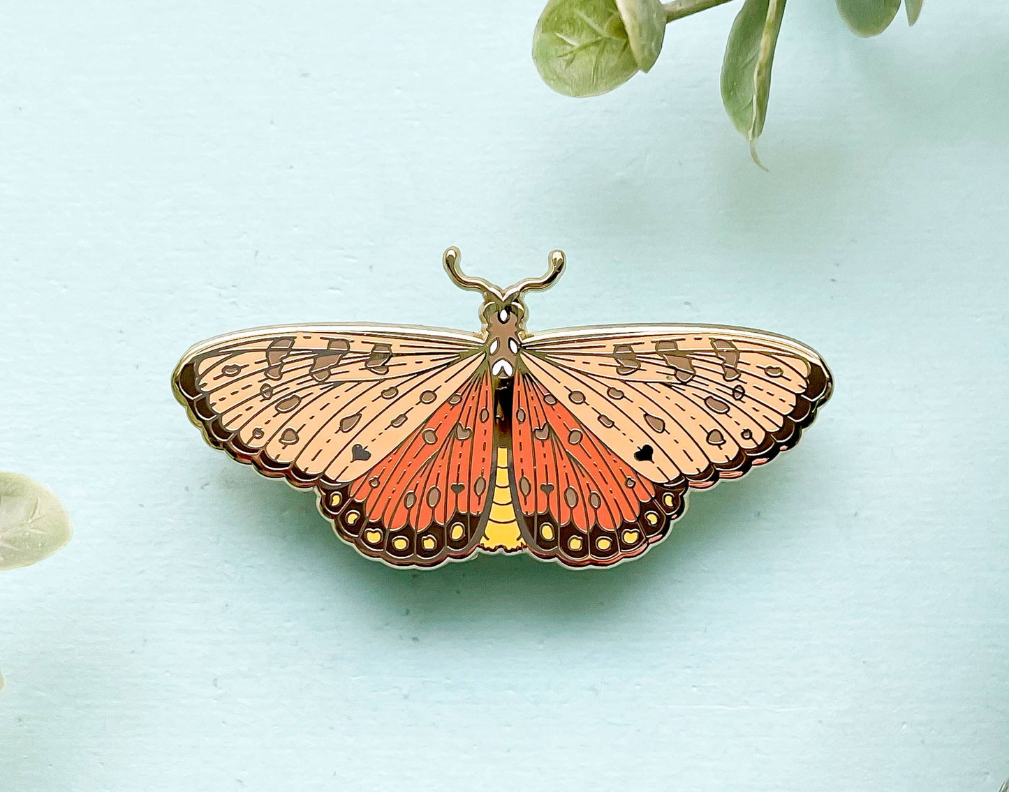 Tawny Coster Butterfly Enamel Pin