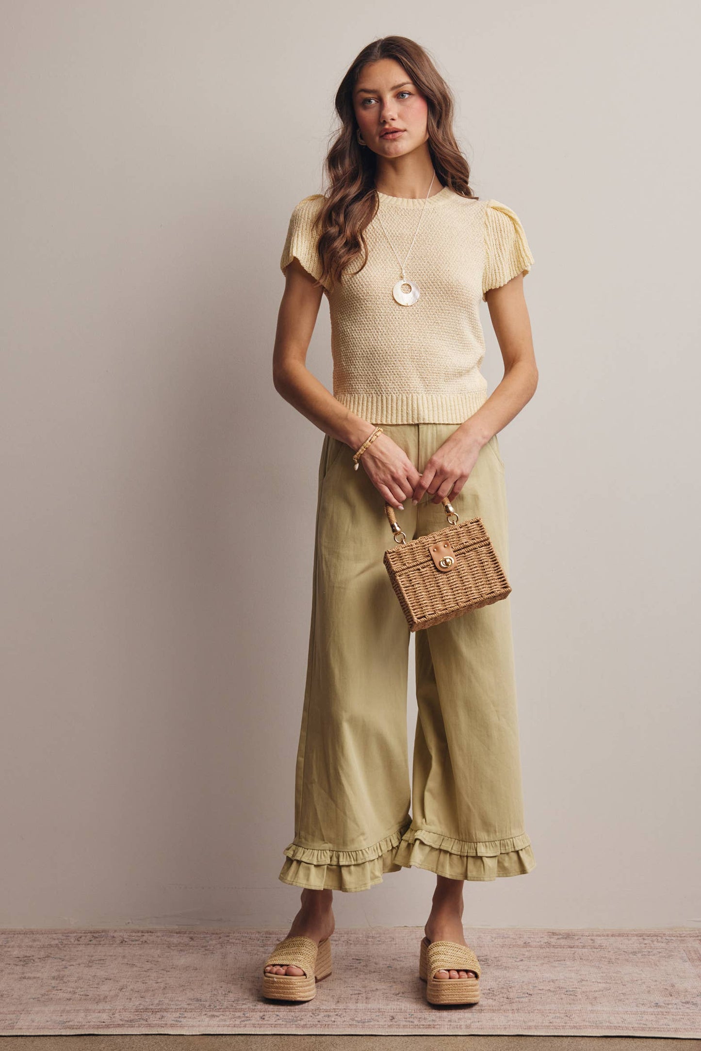 Ivory Puff Sleeve Knit Top