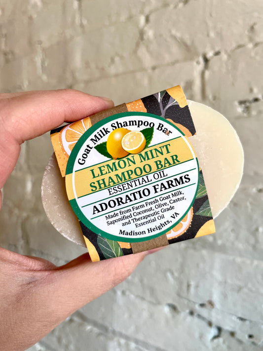 Lemon Mint Goat Milk Shampoo Bar - Adoratio Farms