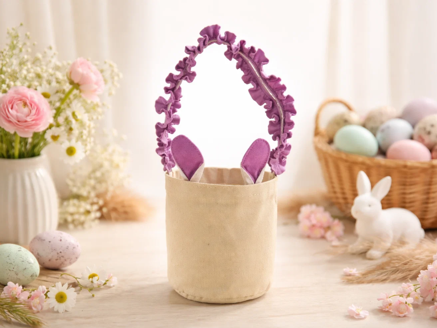 Canvas Ruffle Easter Basket