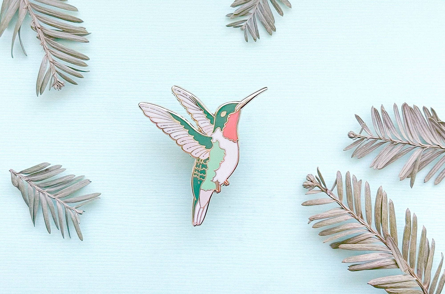 Ruby-Throated Hummingbird Enamel Pin