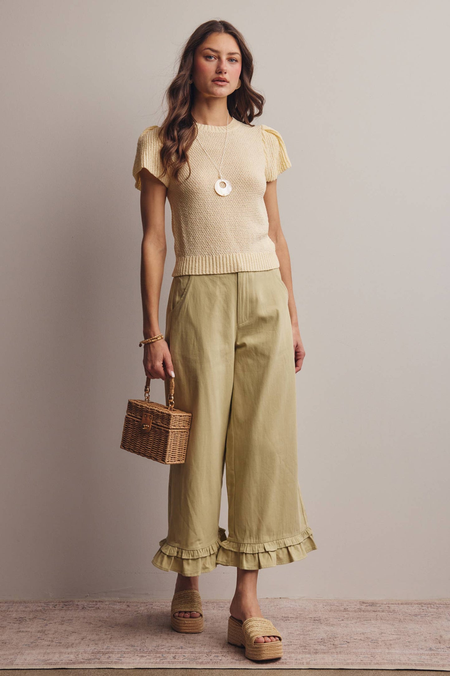 Ivory Puff Sleeve Knit Top