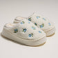Winter Blossoms Embroidered Slippers