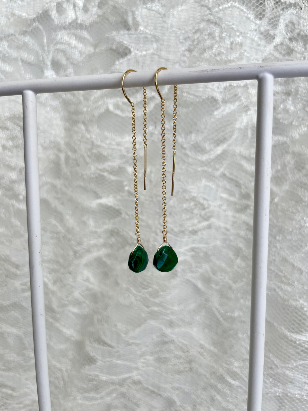 Touch of Earth Stone Threader Earrings