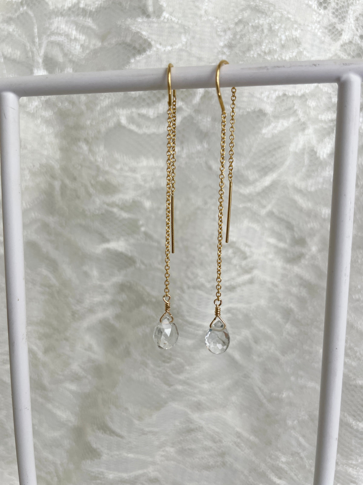 Touch of Earth Stone Threader Earrings
