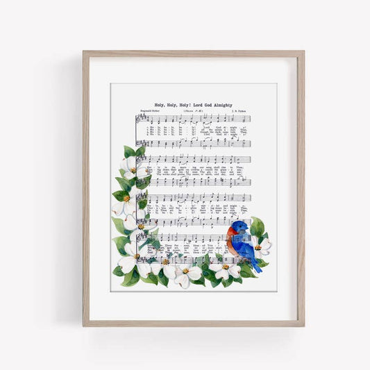 "Holy, Holy, Holy" Floral Hymn Print - Marydean Draws