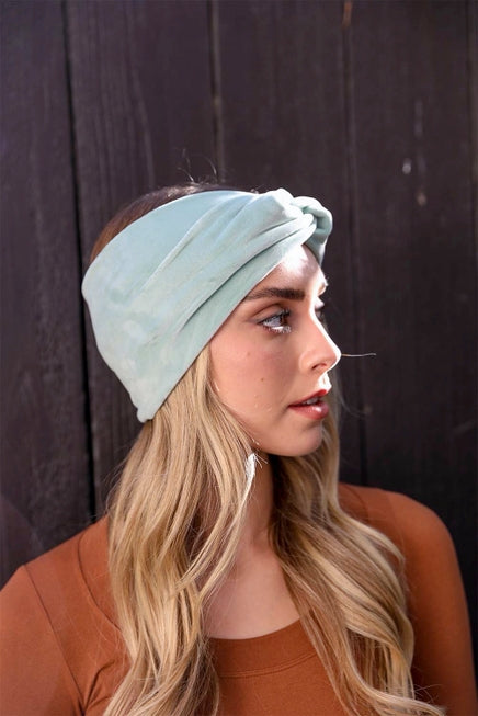 Velvet Twisted Headband/Earwarmer - Sage