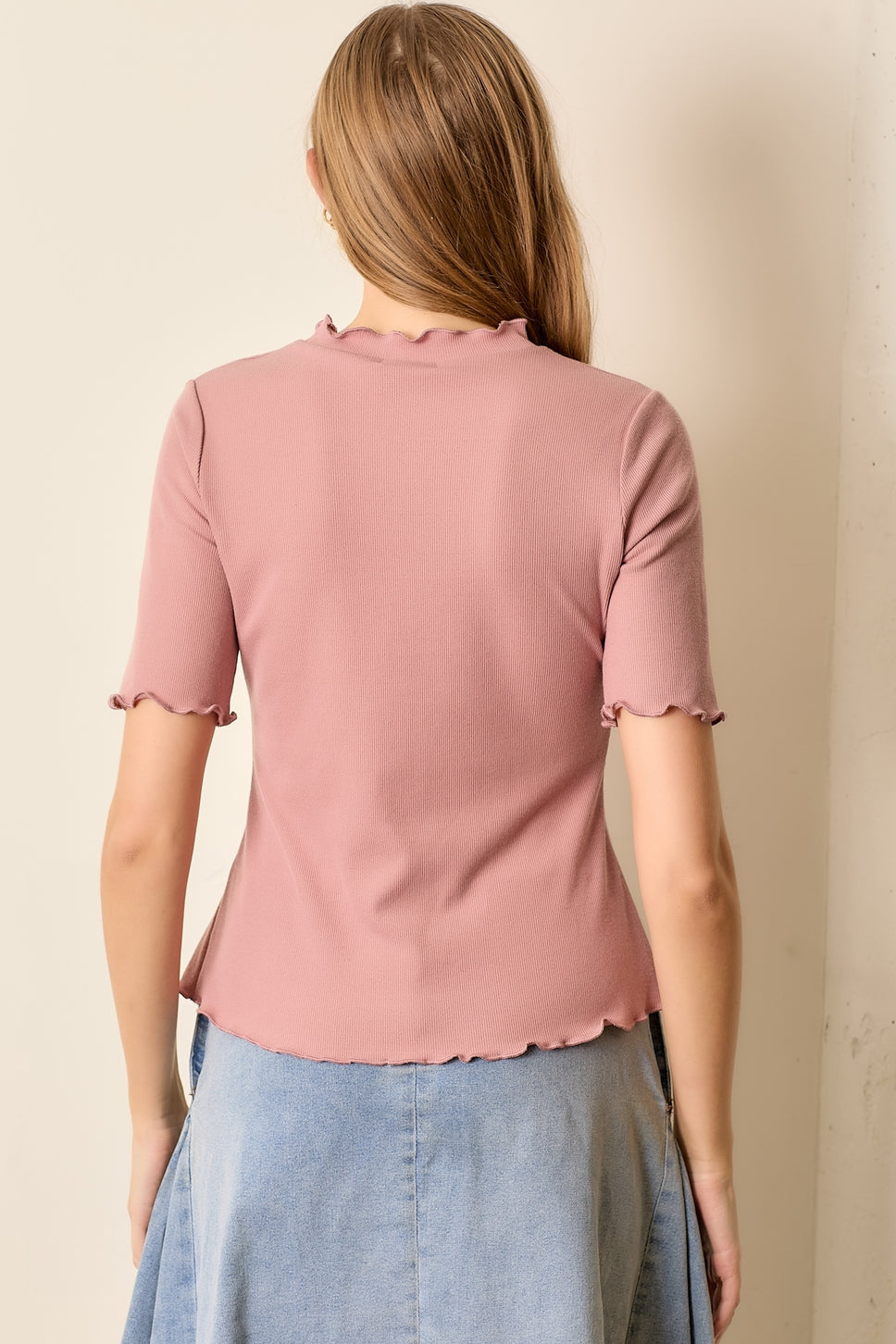 Rose Petal Ruffle Hem Top