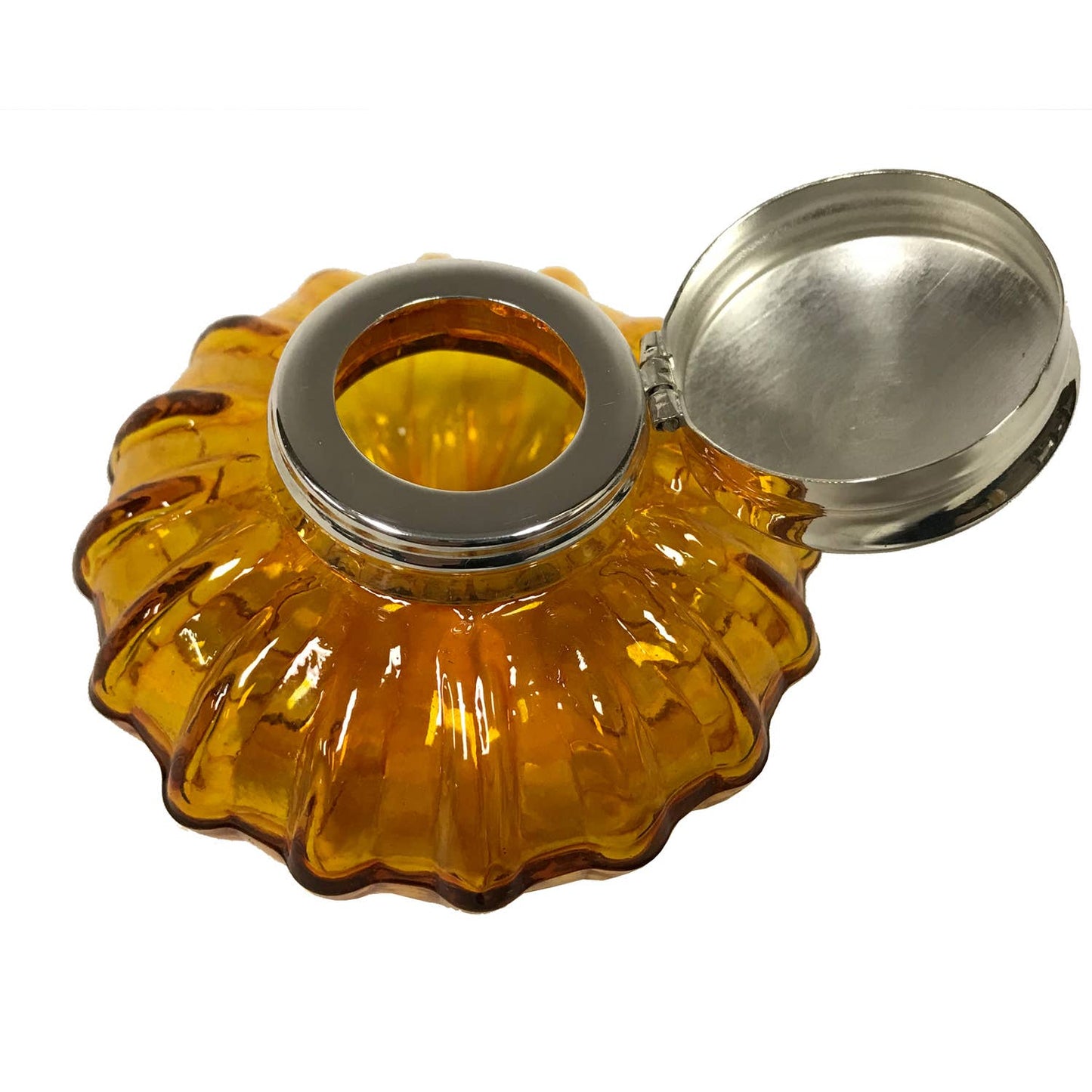 Amber Swirl Glass Inkwell
