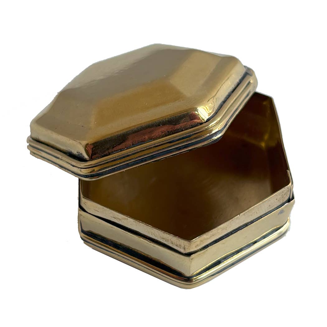 Brass Hexagon Trinket Box