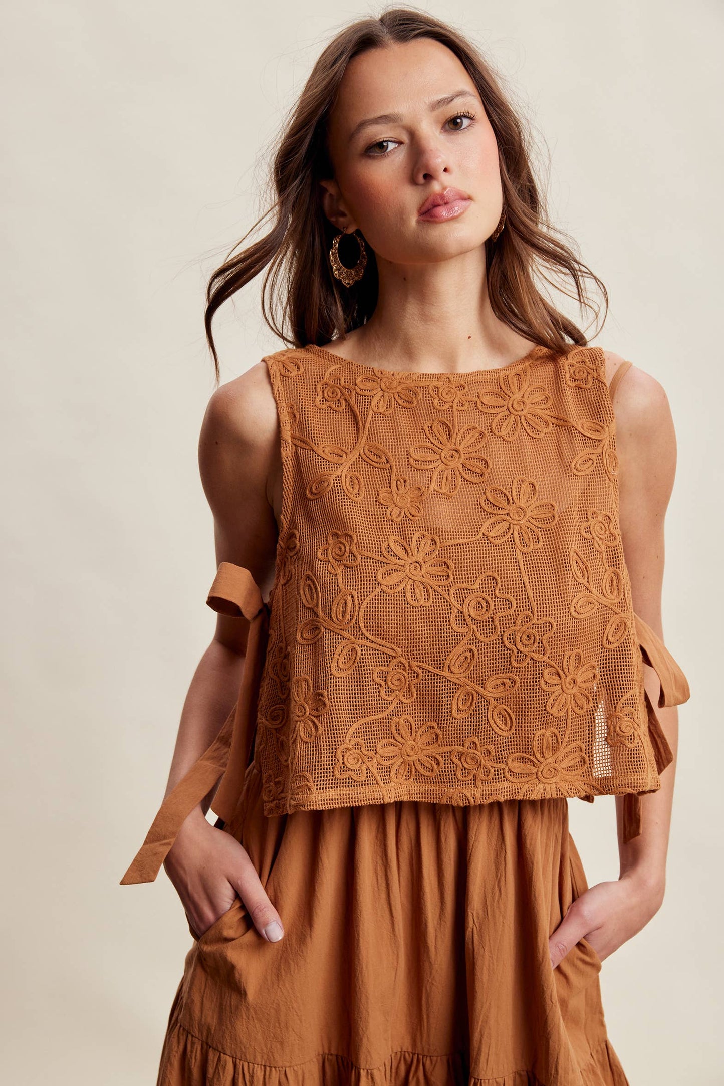 Willows Embroidered Lace Vest