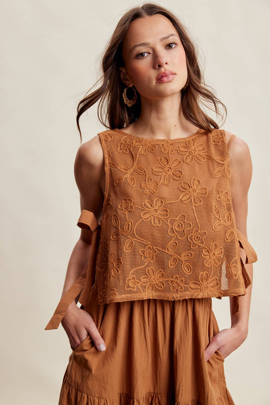 Willows Embroidered Lace Vest