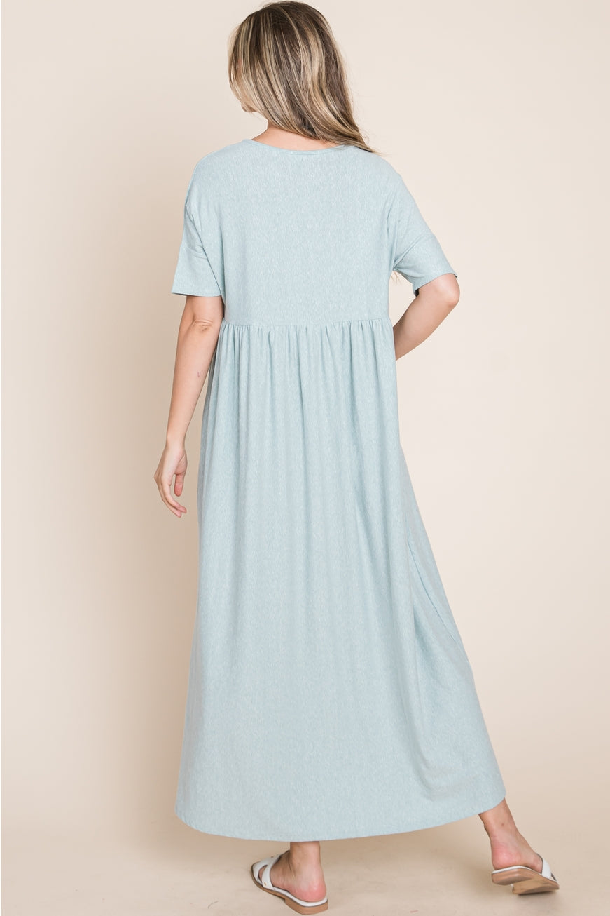 Feelin' Breezy T-Shirt Maxi Dress - Mint