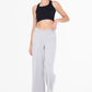 Ribbed Crossover Waist Lounge Pants - Grey