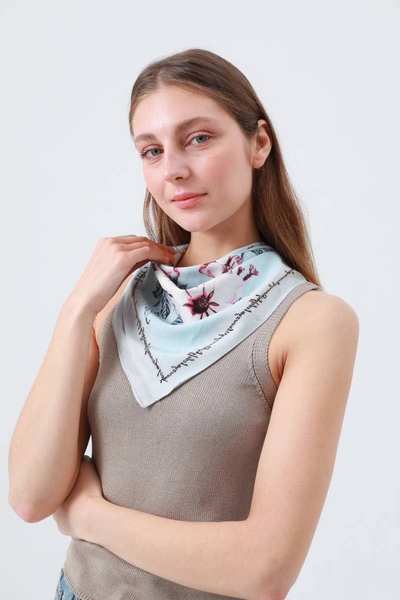 Camellia Floral Bandana: Smooth Stylish Scarf