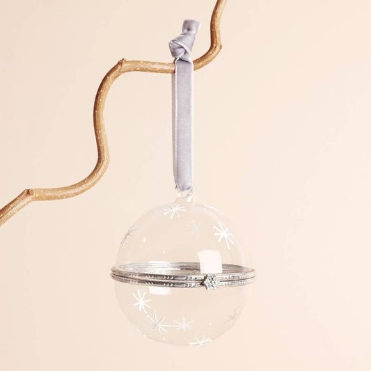 Christmas Star Clear Glass Opening Bauble