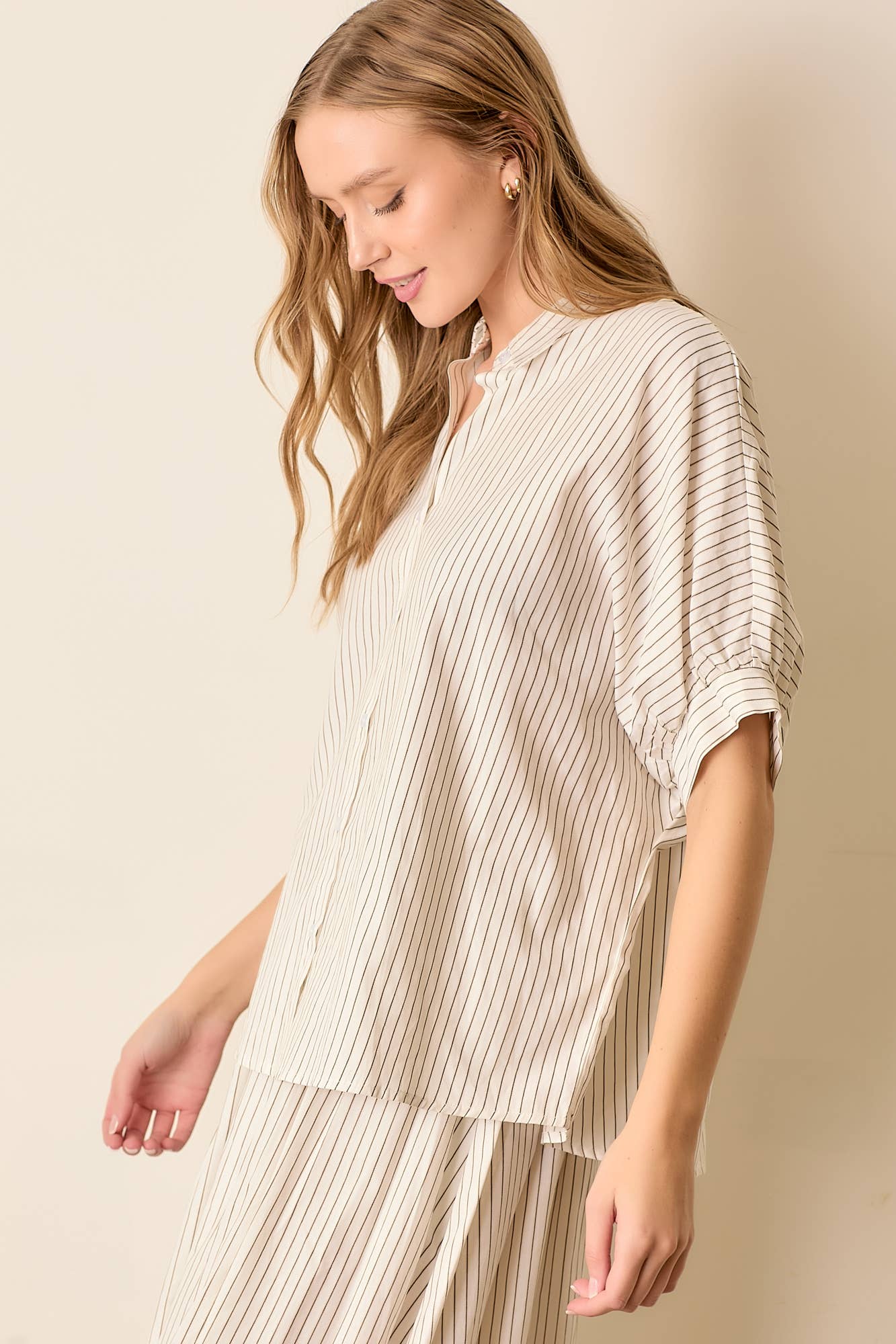 Ivory Shores Button Up Top