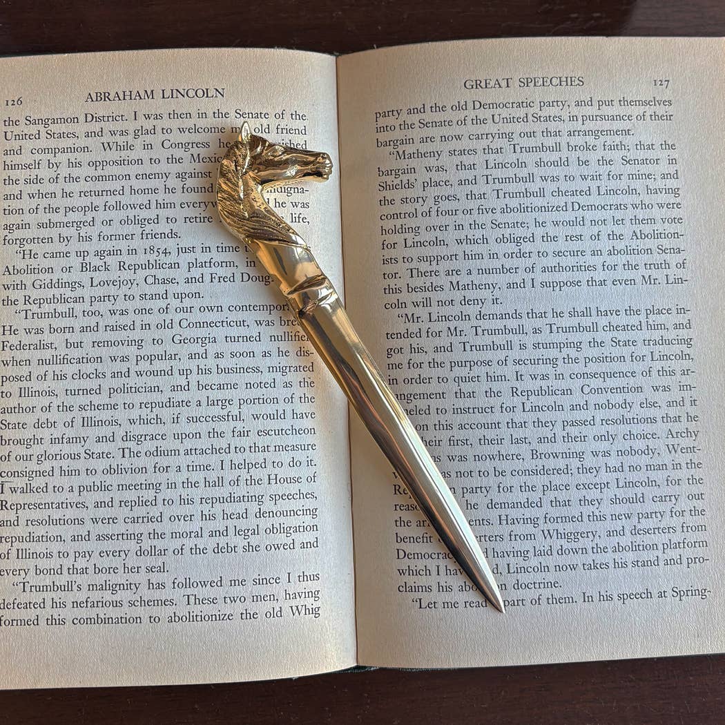 Polished Brass Horse Head Letter Opener
