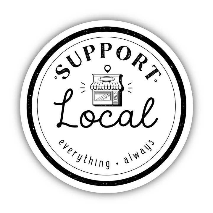 "Support Local" Text Sticker