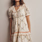 Lana Embroidered Ruffle Cotton Dress