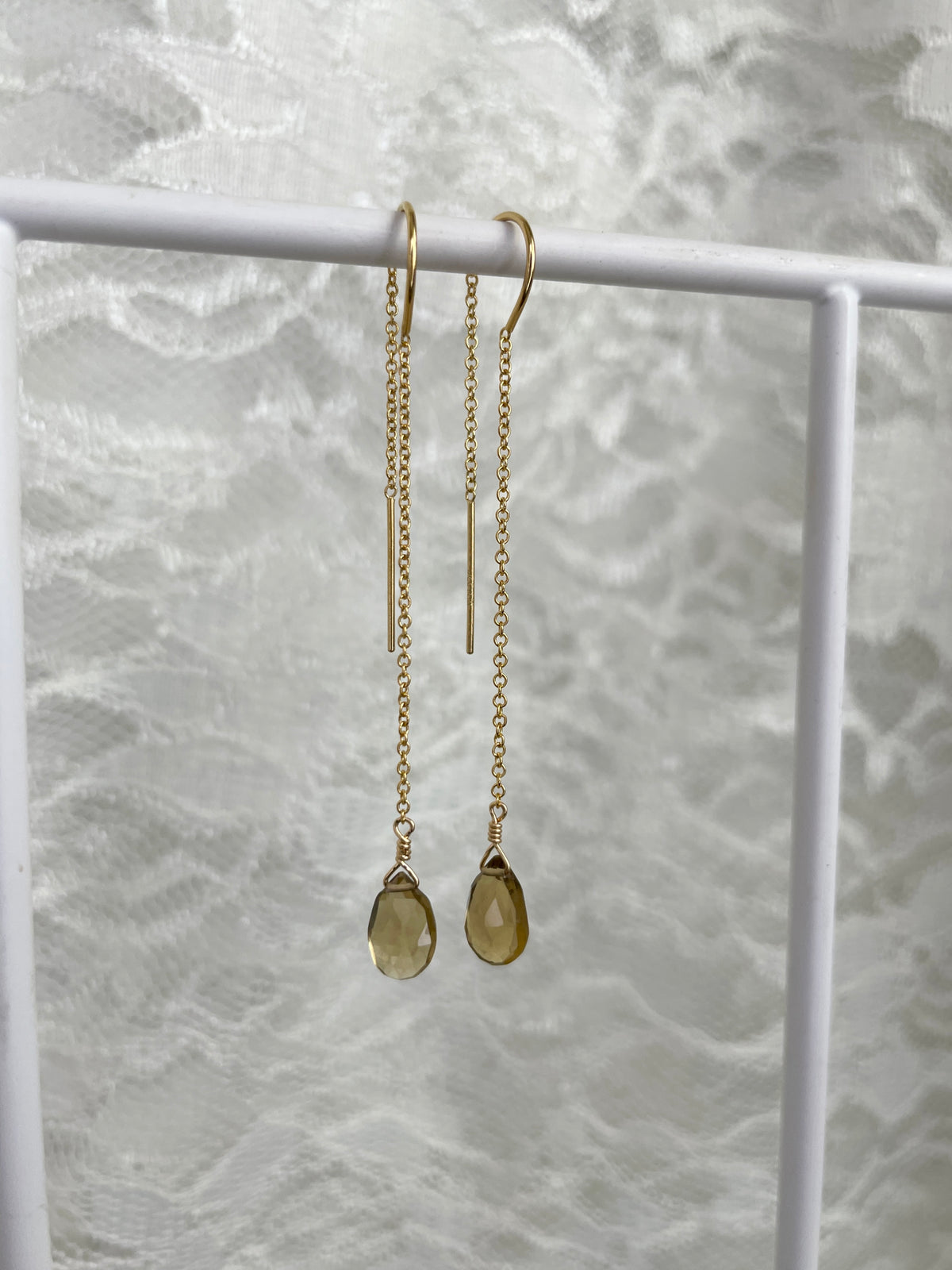 Touch of Earth Stone Threader Earrings
