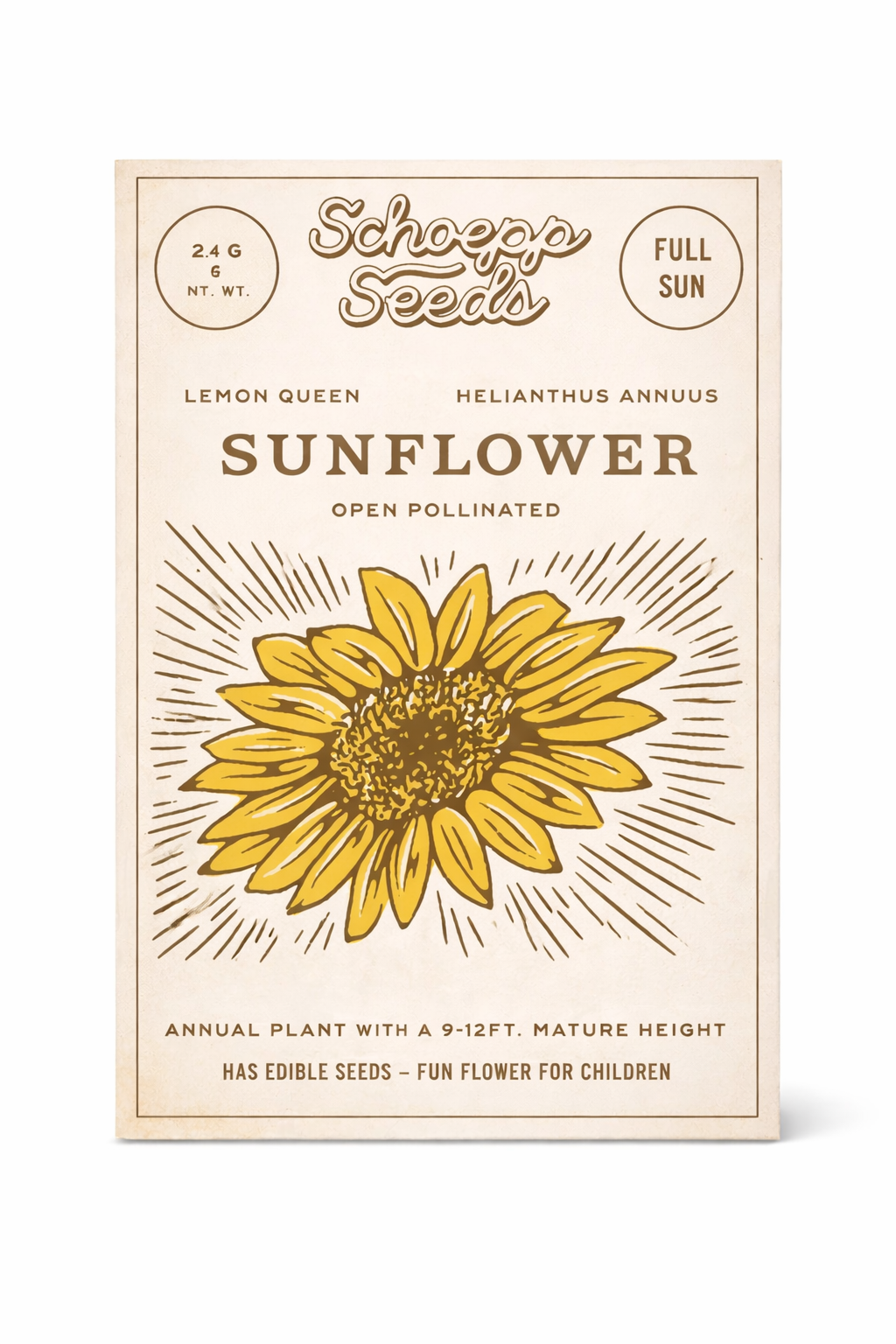 Sunflower Heirloom Garden Seed Packets