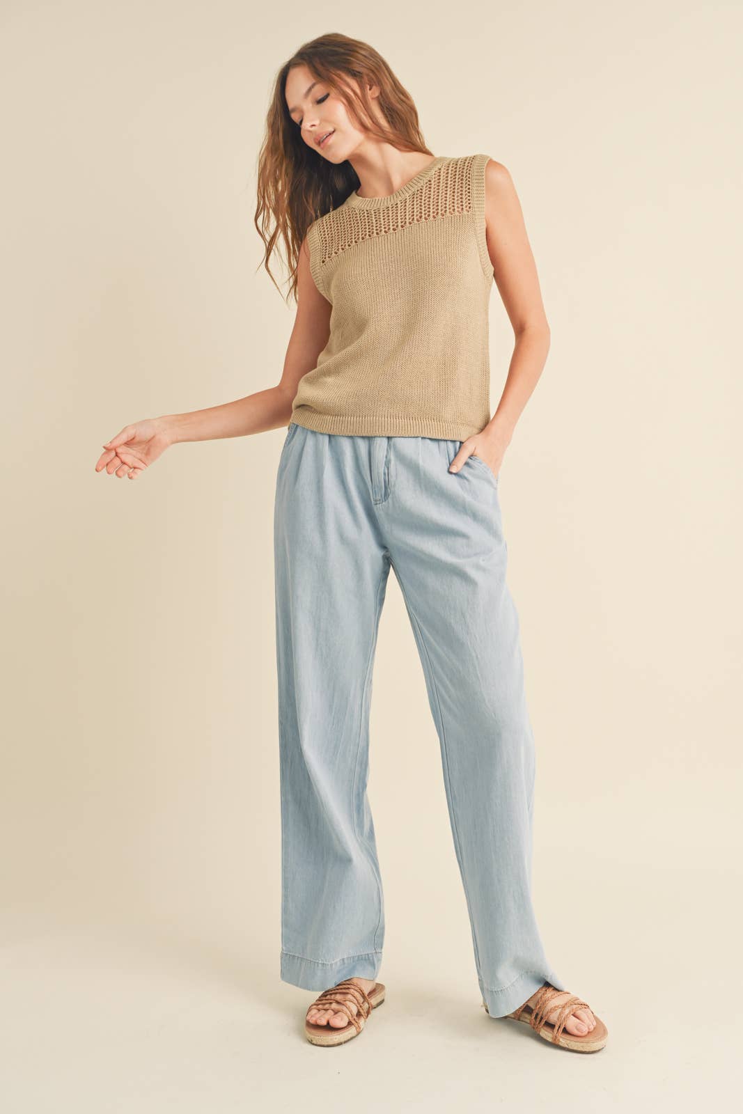 Relaxed Crochet Sweater Tank