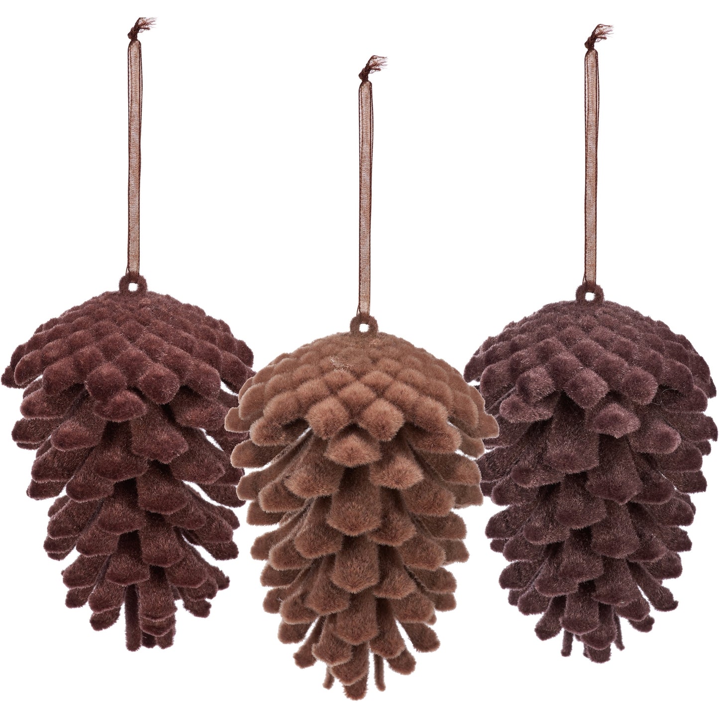 Flocked Velvet Pinecone Ornament