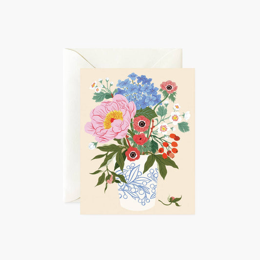 Cream Garden Vase All-Occasion Greeting Card