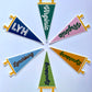 Virginia Pink + Evergreen Pennant Sticker