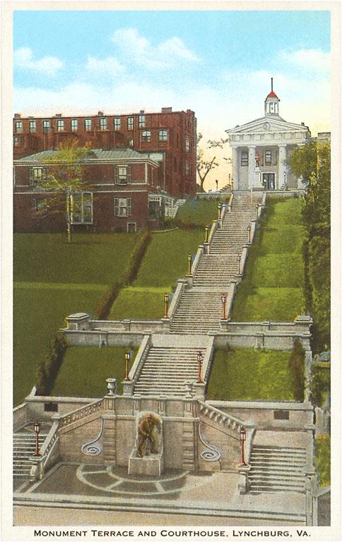 Downtown Lynchburg Monument Terrace Vintage Magnet