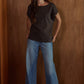 Cocoa Cotton Boat Neck Top