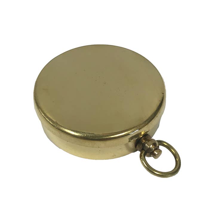 Flip-Top Polished Brass Compass