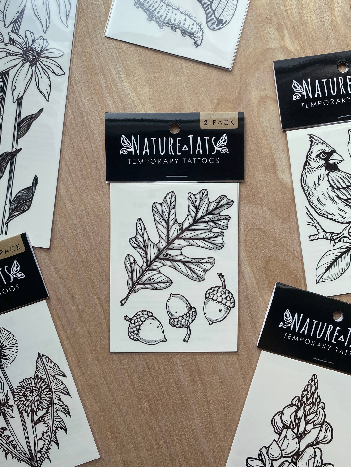 Acorn and Oak Leaves Temporary Tattoo