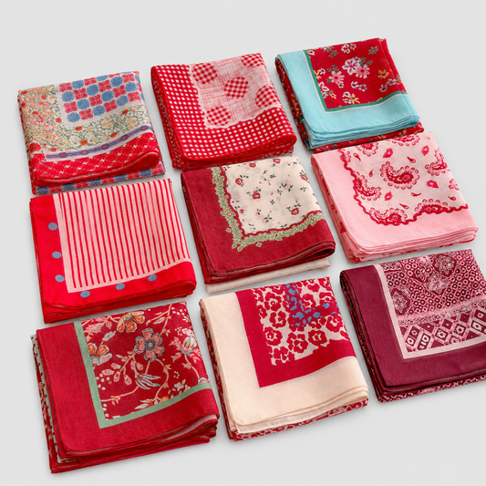 Red Rubies Floral Square Scarf